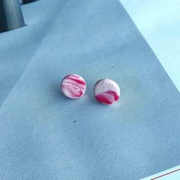 Σκουλαρίκια Red Flow (στρογγυλά)