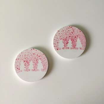 Χριστουγεννιάτικα σουβέρ (στρογγυλά - κόκκινο)