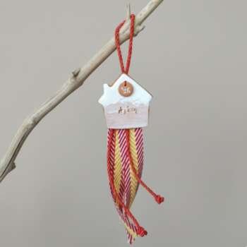 Χριστουγεννιάτικο Κεραμικό Γούρι - Σπιτάκι