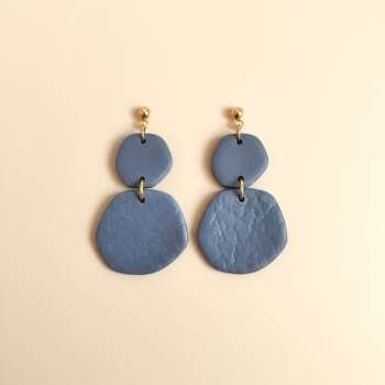 Σκουλαρίκια Leather Like Blue