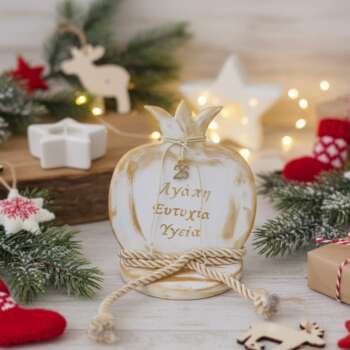 Μικρό Χρυσό Γούρι Ρόδι με Βάση