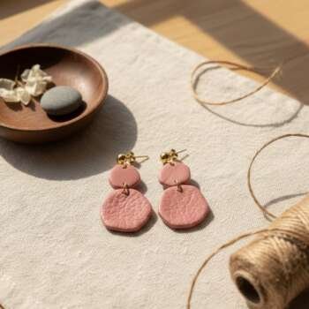 Σκουλαρίκια Leather Like - Brown