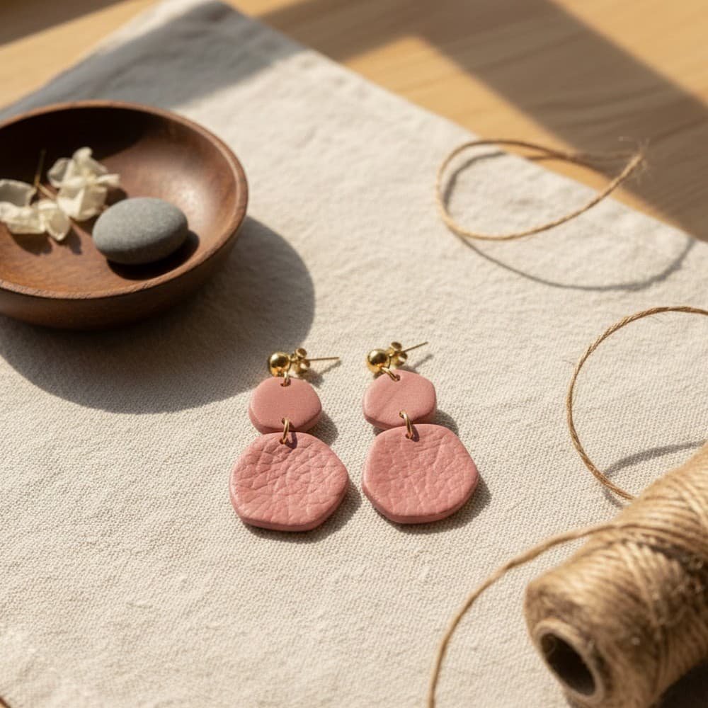 Σκουλαρίκια Leather Like - Brown