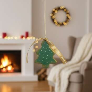Χριστουγεννιάτικο Στολίδι Δέντρο με Κορδέλα