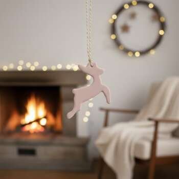 Χριστουγεννιάτικο Στολίδι Ροζ Ελάφι