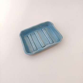 Γαλάζια Κεραμική Σαπουνοθήκη (μεγάλο μέγεθος)