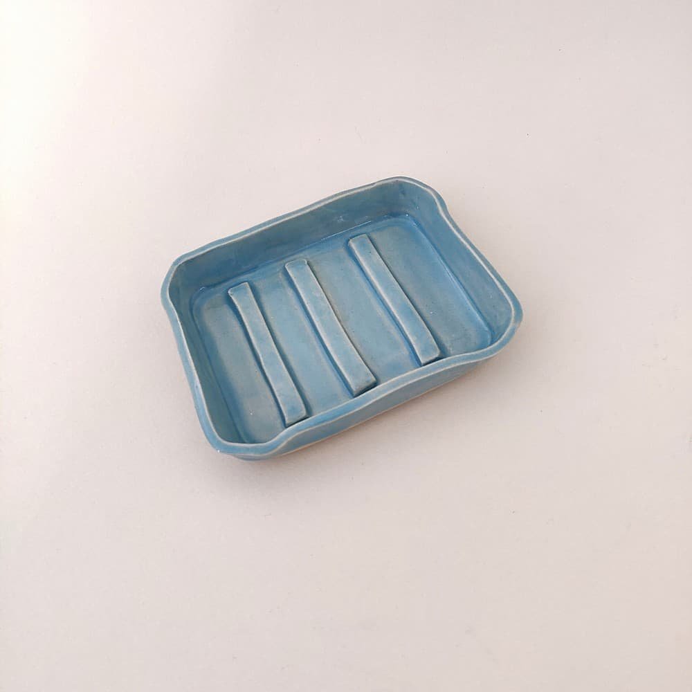 Γαλάζια Κεραμική Σαπουνοθήκη (μεγάλο μέγεθος)