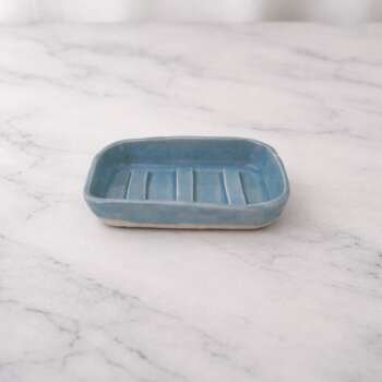 Γαλάζια Κεραμική Σαπουνοθήκη (μεσαίο μέγεθος)