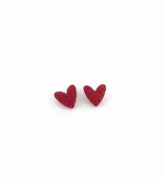 Σκουλαρίκια Textured Red Love Studs