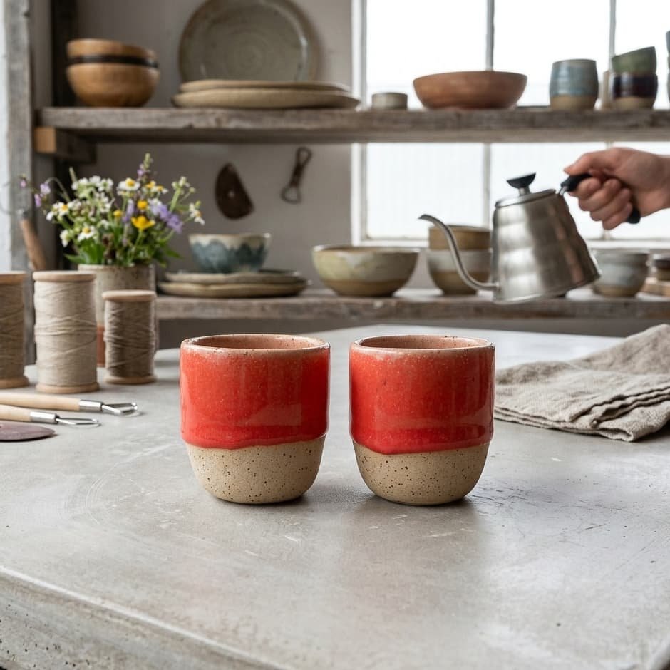 Coral Pebble Espresso Cup 2