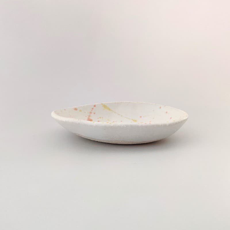 Πασχαλινό Πιατάκι Αυγό με Πιτσιλιές Ροζ-Κίτρινο 2