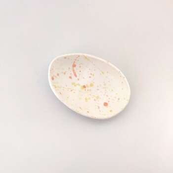 Πασχαλινό Πιατάκι Αυγό με Πιτσιλιές Ροζ-Κίτρινο